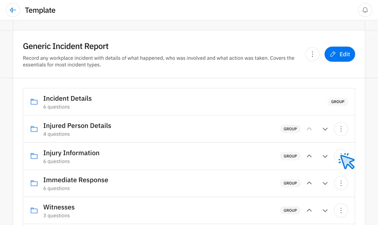Checklist and inspection form on mobile device